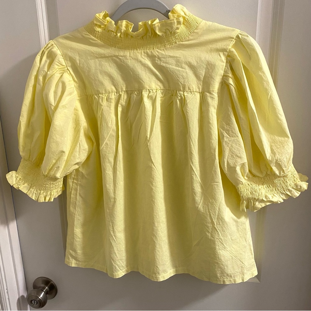 Avara Women's Yellow Ruffled Blouse - Picture 2 of 3